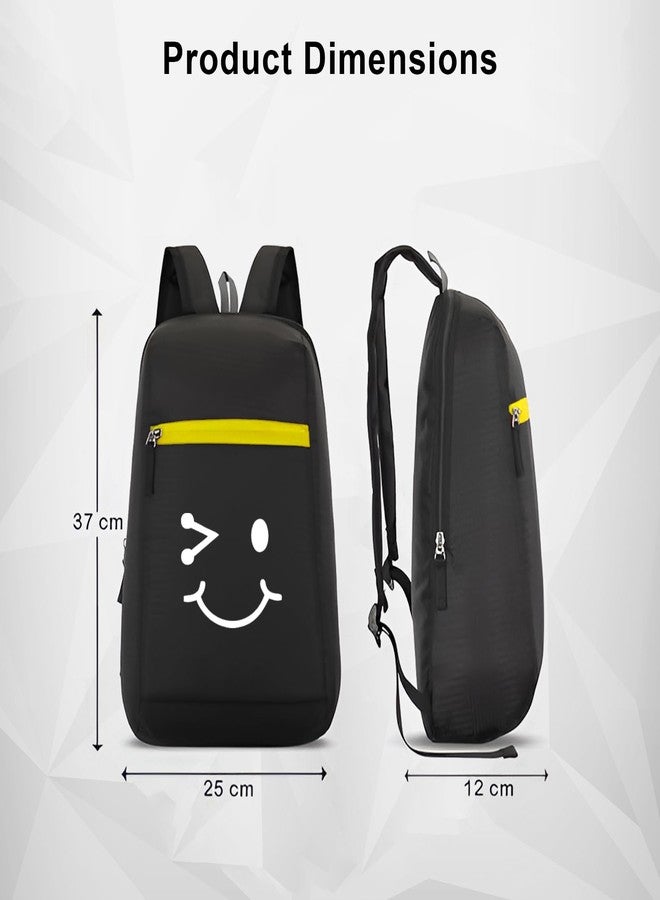H-Hemes Small Backpack, Compact Backpack Mini Backpack Lightweight, Durable, Everyday Use Small Backpack for Travel, Gym, and Outdoor Activities 11L Backpack (Black & Yellow) - Image 4